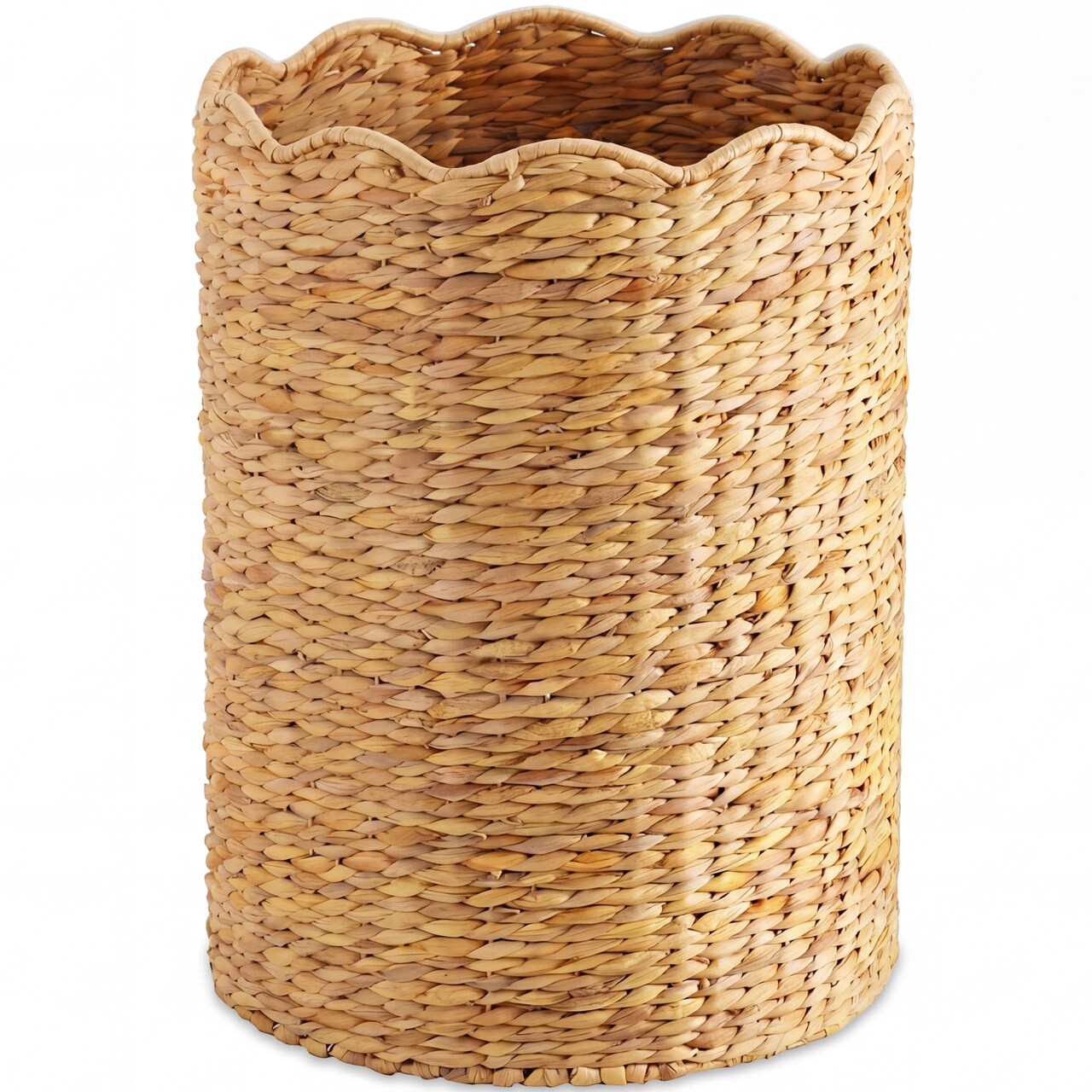 Best Choice Products Scalloped Large Round Laundry Hamper, Handwoven Laundry Basket & Organizer